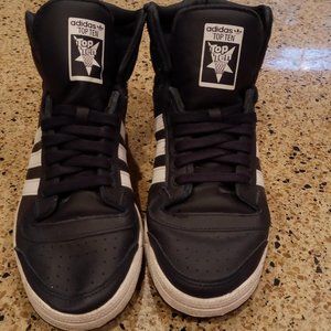 Adidas High Top-- Top Ten -- Blue & White Size 9